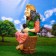 Garden figure "Baba Yaga on a mortar with a cat" 74x40x36 cm mix