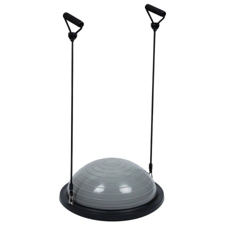 Half -sphere Bosu is gymnastic, with a pump, 46x20 cm, gray color-1