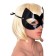 Mask "Cat", varnished skin, black