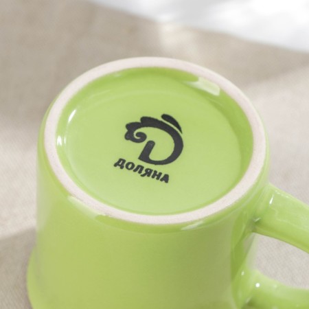 Mug ceramic share "Paporotnik", 180 ml, green color-2