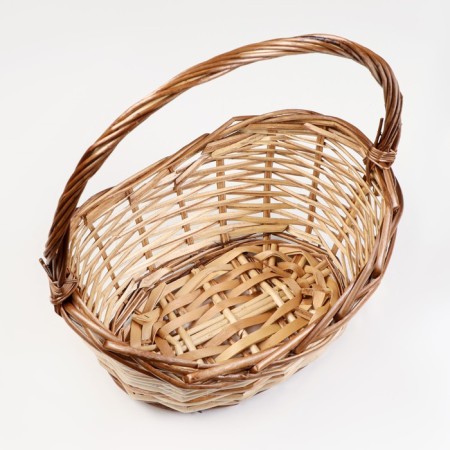 A set of wicker baskets, 4 pcs, 48x35x13/18 - 30x20x8/12 cm, beige -brown, willow-4