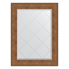 Mirror with engraving in the baguette frame, copper chain mail 88 mm, 67x89 cm