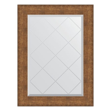 Mirror with engraving in the baguette frame, copper chain mail 88 mm, 67x89 cm