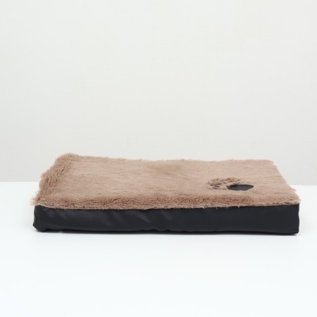 Perina rectangular fur, eco -leather, perioteum, 60 x 40 x 10 cm, brown-1