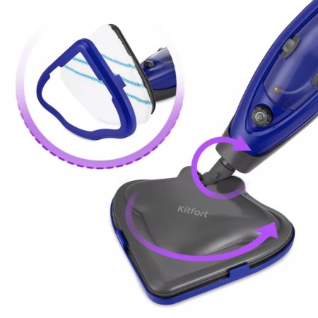 Steam mop KitFort KT-1059, 1300 W, 300 ml, cord 4.7 m, black-blue-1