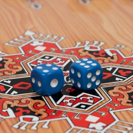 Wooden backgammon large, board game "Wolf", 50 x 50 cm, with checkers-4