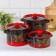 Set of pots "Ryabinka", 3 subjects: 2 l, 3.5 l, 5.5 l, enameled covers, induction