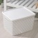 Storage basket with a “braid” lid, 35 × 29 × 22.5 cm, white color