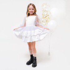 Elegant children's dress KAFTAN, height 98-104 cm (30), white
