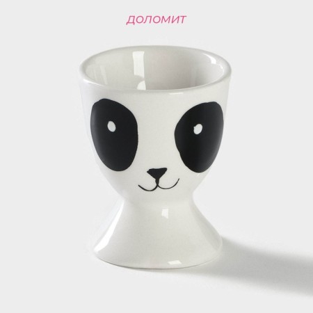 Top for eggs “Panda”, 5 × 5 × 6.2 cm, white color-1