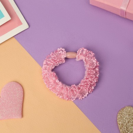 Hair gum "Liora" volume, 6 cm, pink-1
