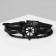 Male “Double” helm bracelet, black color with ferrous metal, 21 cm