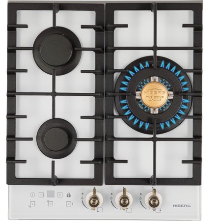 Hound surface HIBERG VM 4535 W, gas, 3 burners, touch timer, white-1