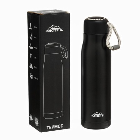 Thermos, 600 ml, traveller "master K.", retains heat 10 hours, 26 x 7 cm, black-3