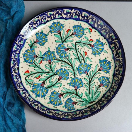 Largan Rishtan ceramics "Flowers", 40 cm, blue-1