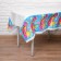 The single tablecloth “Happy Birthday”, unicorn, 180x137 cm, blue