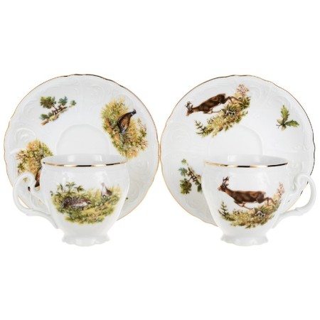 Coffee service 6/9 BERNADOTTE, Decor "Hunting Stories", 15 items-3