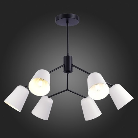 Ceiling EVOLUCE lamp. Sle155942-06. Mario. 6x40 watts, E14, 69x69x52 cm, black color-2