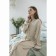 Essential bathrobe, multilayer muslin, size m, beige color