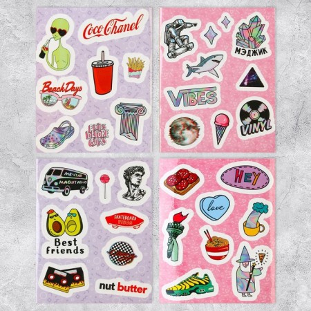 Album of stickers Boom Vibes, 8 sheets, 11 x 13.5 cm-1