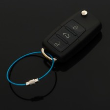 TORSO keychain, steel cable, 15 cm, blue