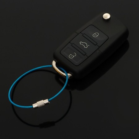 TORSO keychain, steel cable, 15 cm, blue