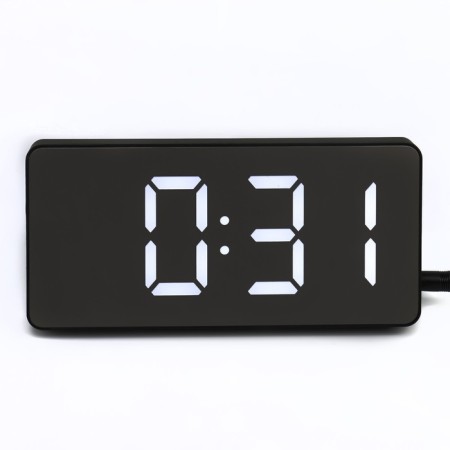 Electronic table, wall, white indication, from USB, 7.5 x 15.5 cm, black