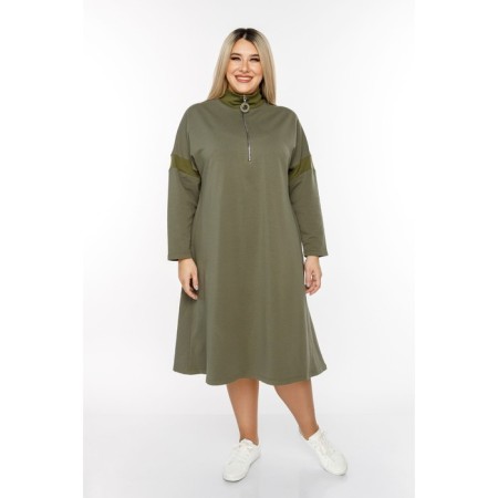 Women's dress, size 56, khaki color-1