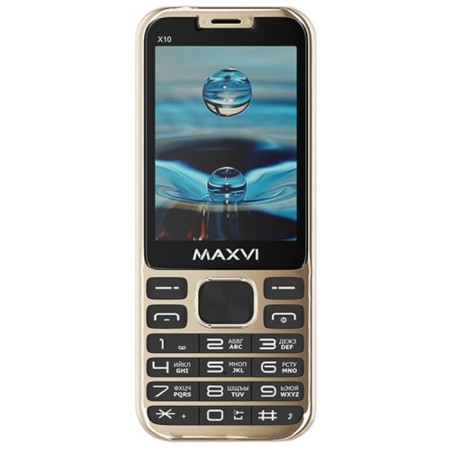 Cell phone MaxVi X10 2.8, 32MB, Microsd, 0.3MP, 2 SIM, golden