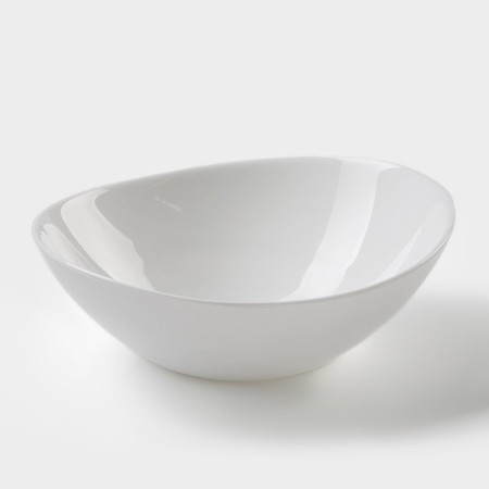 AVVIR Gayana salad bowl, 15 × 14.5 × 5 cm, glass ceramic, white color
