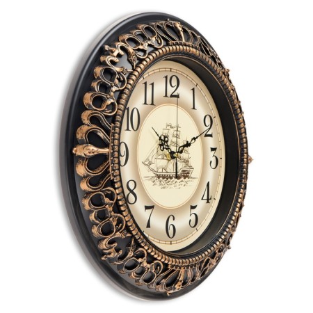 Wall clock, series: interior, "frigate", smooth move, d-40 cm-1