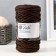 Knitting cord 100% polyester, width 5 mm 100m (chocolate)