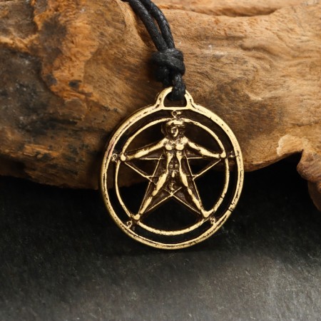 Protective amulet "AGRIPPA Pentagram" No. 13, 27x29mm, metallic-3