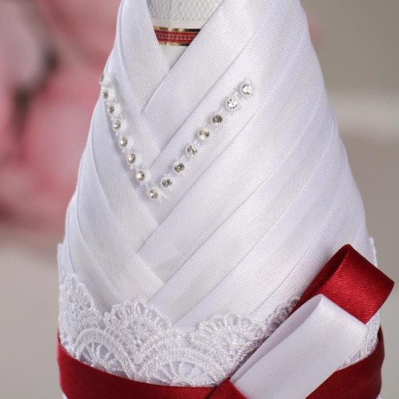 Decoration for champagne "idyll", Marsala with white-2