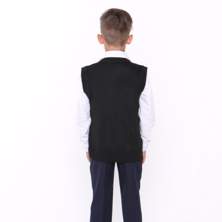 School vest for a boy, black color, height 140-146 cm-3