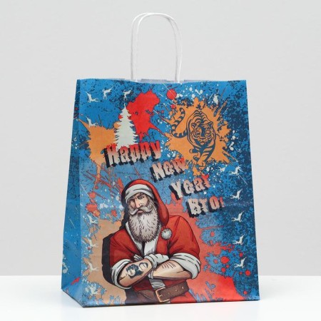 Kraft "Happy New Year Bro", 22 x 12 x 27 cm