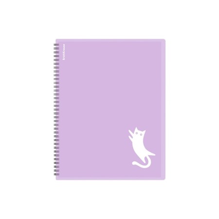 Folder 20 inserts on spirals, A4, 600 μm, Erichkrause "Pastel Bloom Cats", texture "Sand", mix-4