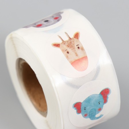Stick Paper "Drawn Beasts" d = 2.5 cm 500 pcs in a roll 3x6.5x6.5 cm-3