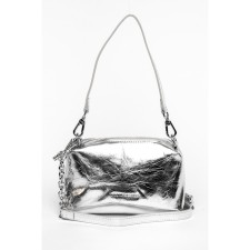 Bag Cross-Body female, eco-leather, Polina & Eiterou silver, 21x8x13 cm