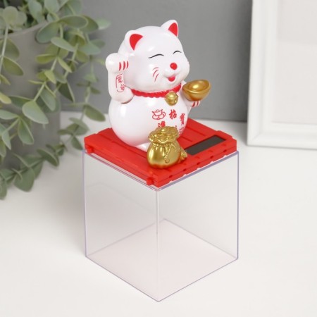 Plastic Plastic "White Mani-Neko with an ingot of Yamba" 8x8x8.5 cm-3