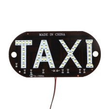 Taxi LED sign, 12 V, 45 LED, 13 × 6 cm, wire 20 cm, red