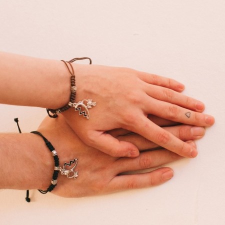 Bracelets "Demetrons" two halves, black-brown color, l = 12.5 cm-4
