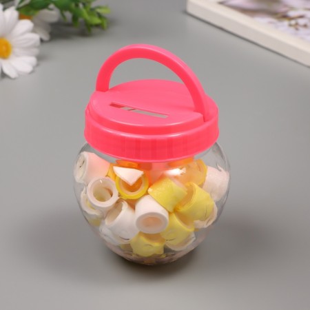 Glue tape plastic in the jar "White and lemon" NR 40 pcs 1.2 cm, dl. 0.9 m 7x7x9 cm-2