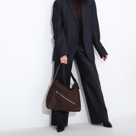 Load bag with lightning, 2 external pockets, brown color-5