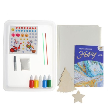 Set for drawing on water using the EBRU technique "New Year"-2