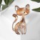 Brooch "Cat" painted, color in gold