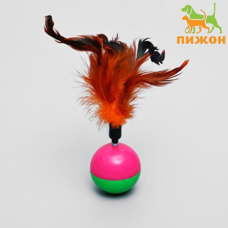 Non-toy for cats with feathers, mix of flowers