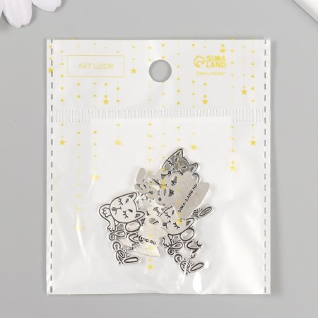 Decor Metal for creativity "Cat - oh, that's it! 1.6x2.5 cm-3