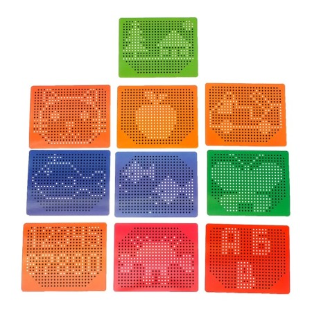 Magnetic tablet "Apple", large, 468 holes, red color-5