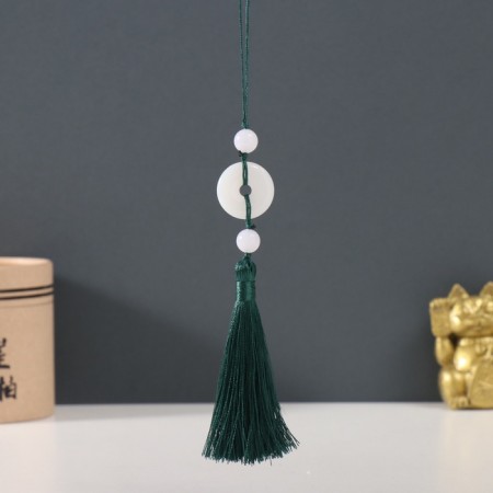Textile suspension, plastic "Jade pendant" dark green 1x2.5x12.5 cm